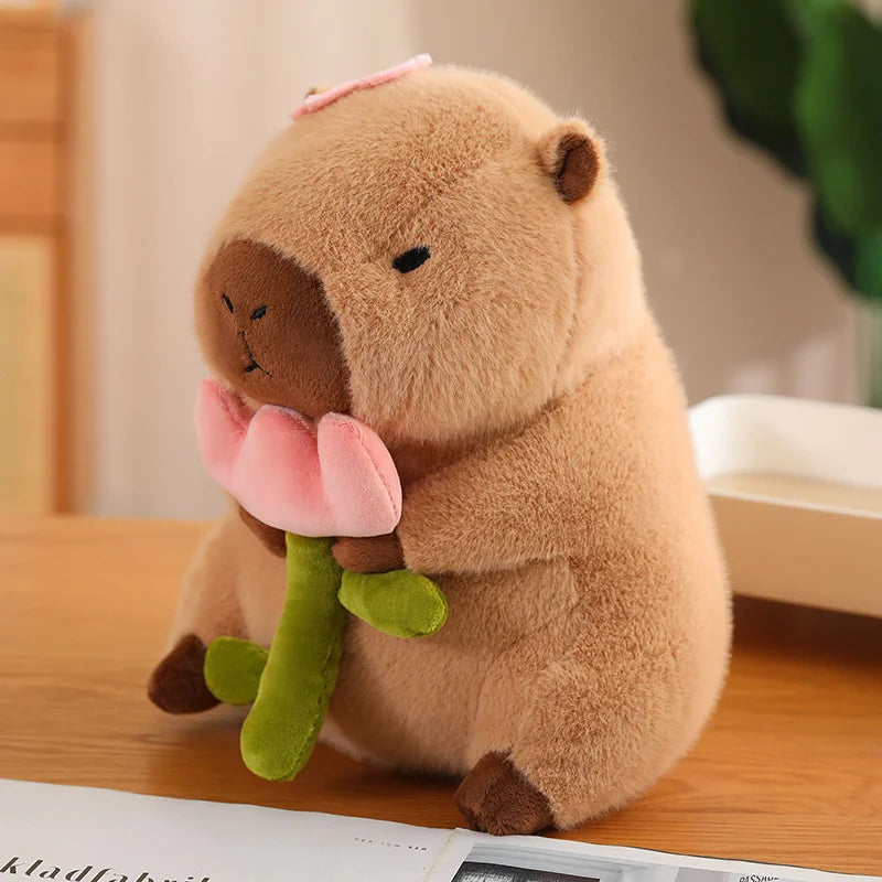 kawaiies-softtoys-plushies-kawaii-plush-Baby Capybara Animal Dress-up Plushie Collection Soft toy 12in / 30cm Flower 