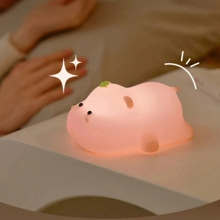 kawaiies-softtoys-plushies-kawaii-plush-Baby Pink Kawaii Hippo LED Night Light Home Decor 