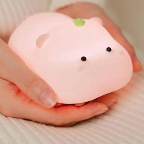 kawaiies-softtoys-plushies-kawaii-plush-Baby Pink Kawaii Hippo LED Night Light Home Decor 