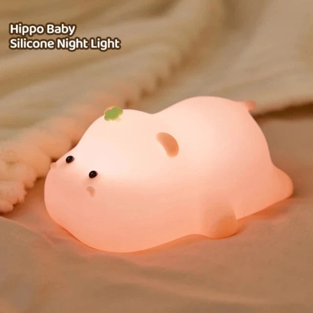 kawaiies-softtoys-plushies-kawaii-plush-Baby Pink Kawaii Hippo LED Night Light Home Decor 