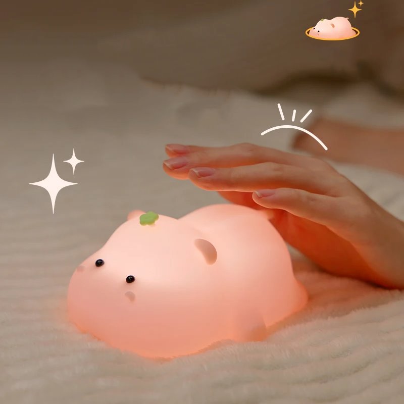 kawaiies-softtoys-plushies-kawaii-plush-Baby Pink Kawaii Hippo LED Night Light Home Decor 