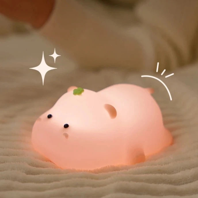 kawaiies-softtoys-plushies-kawaii-plush-Baby Pink Kawaii Hippo LED Night Light Home Decor 