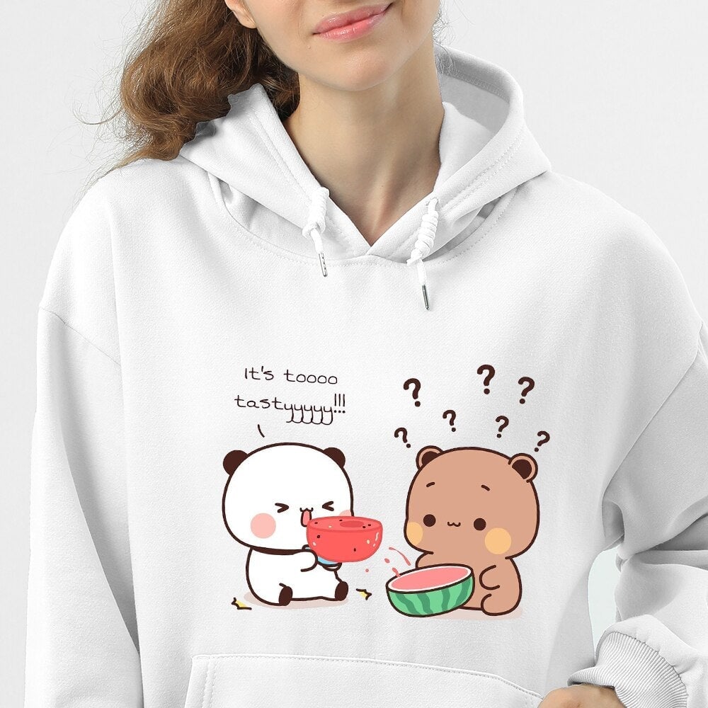 kawaiies-softtoys-plushies-kawaii-plush-Bears eating Watermelon Unisex Hoodie Apparel 