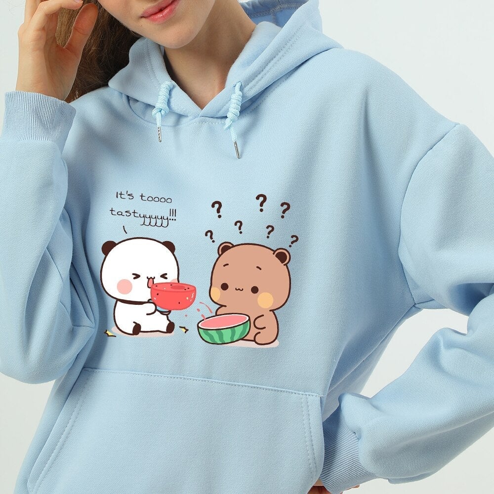 kawaiies-softtoys-plushies-kawaii-plush-Bears eating Watermelon Unisex Hoodie Apparel 