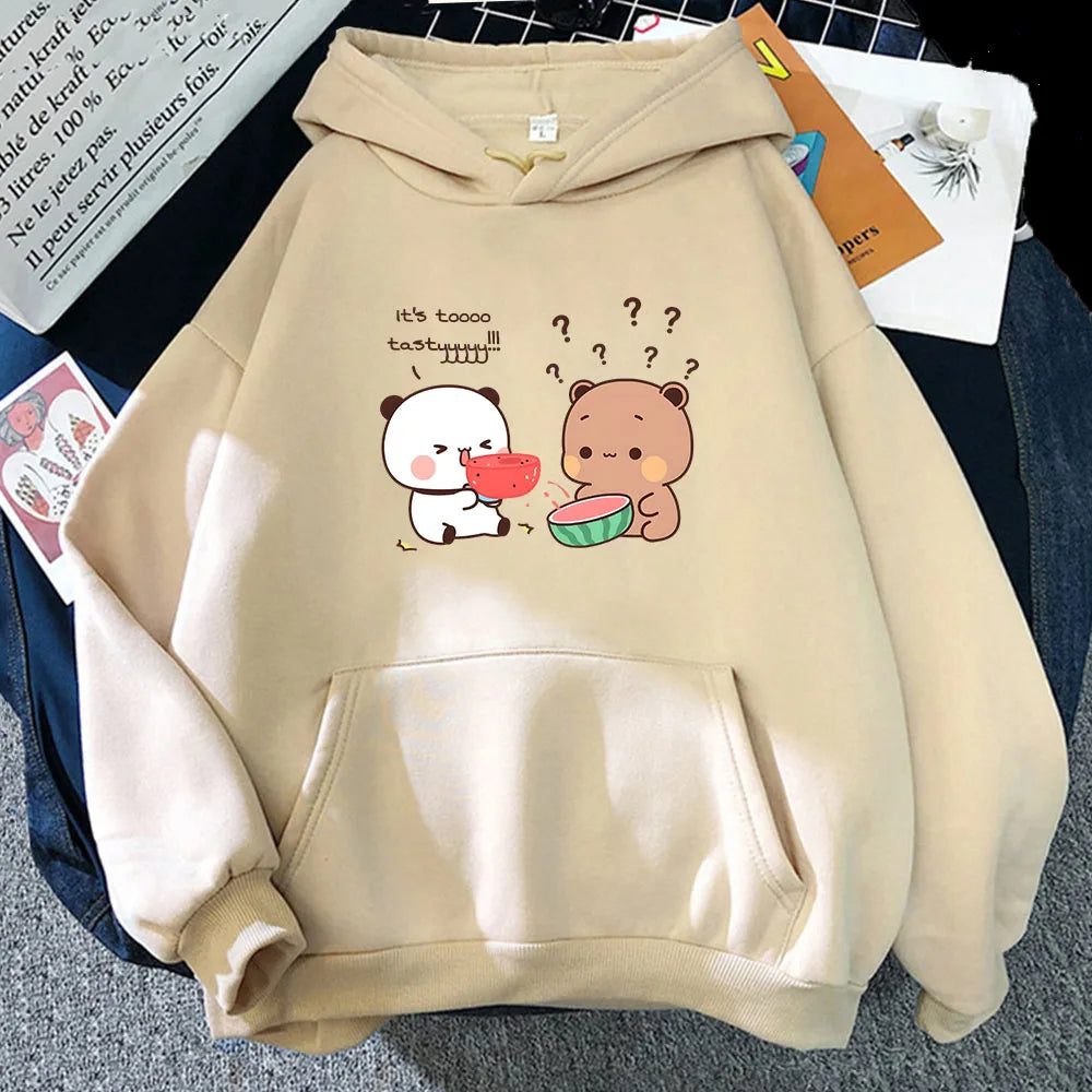 kawaiies-softtoys-plushies-kawaii-plush-Bears eating Watermelon Unisex Hoodie Apparel Cream XXXL 