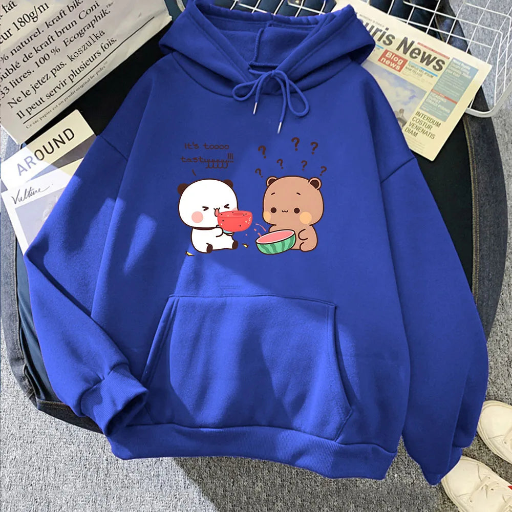 kawaiies-softtoys-plushies-kawaii-plush-Bears eating Watermelon Unisex Hoodie Apparel Dark Blue XXXL 