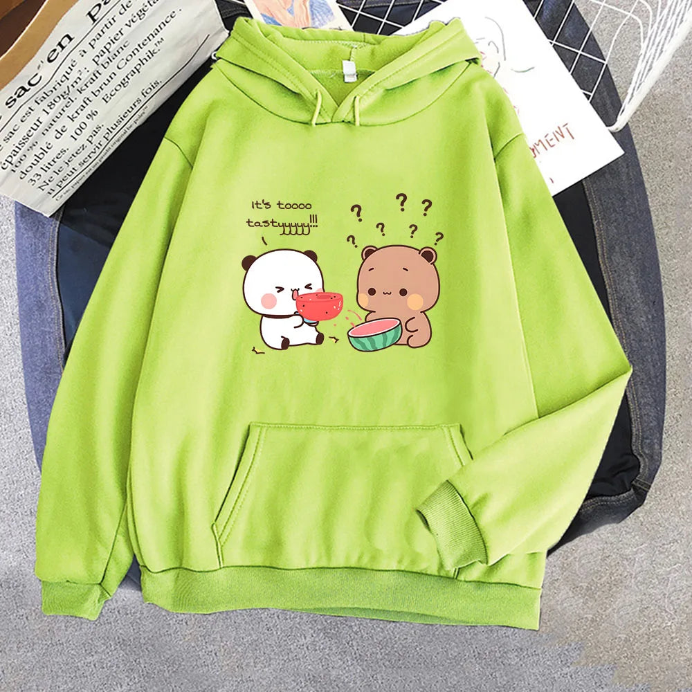 kawaiies-softtoys-plushies-kawaii-plush-Bears eating Watermelon Unisex Hoodie Apparel Light Green XXXL 