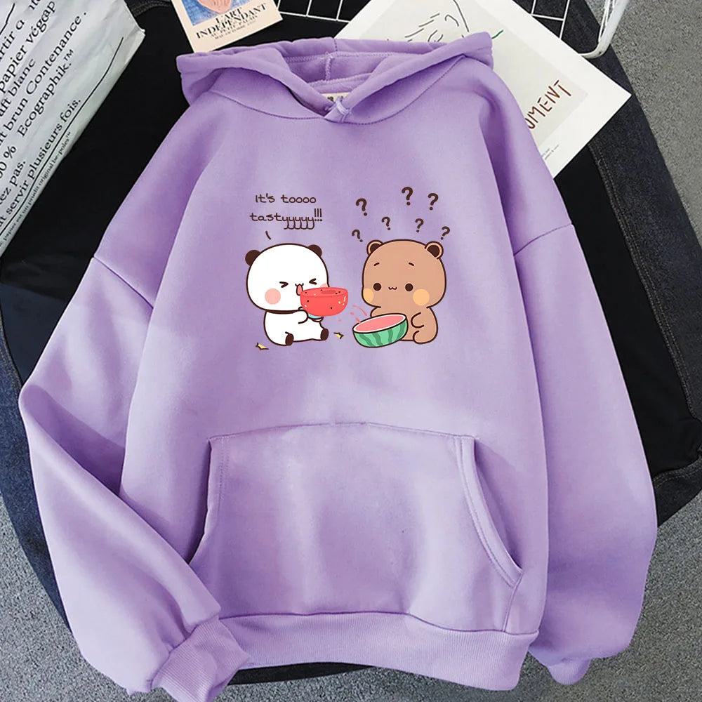 kawaiies-softtoys-plushies-kawaii-plush-Bears eating Watermelon Unisex Hoodie Apparel Light Purple XXXL 