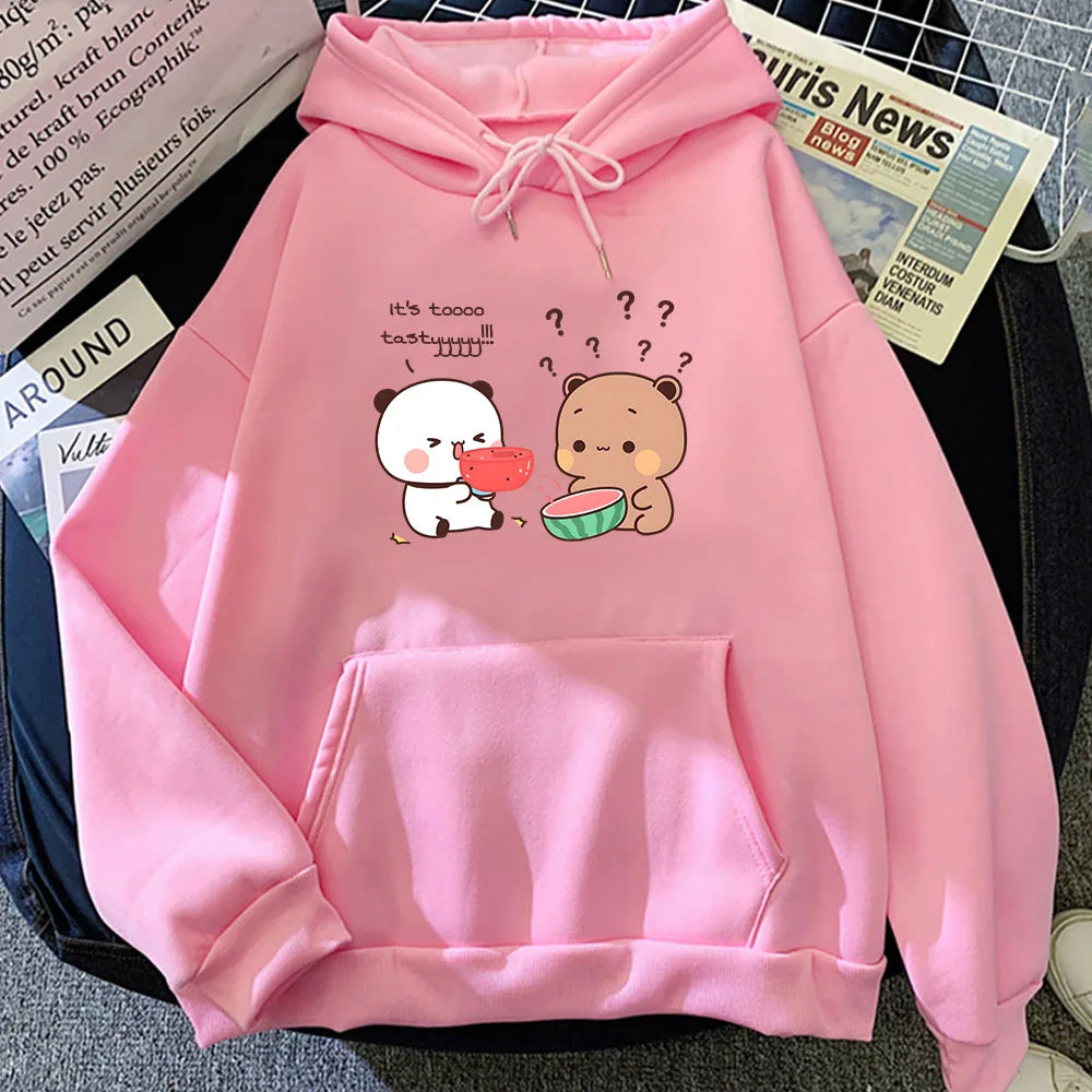 kawaiies-softtoys-plushies-kawaii-plush-Bears eating Watermelon Unisex Hoodie Apparel Pink XXXL 