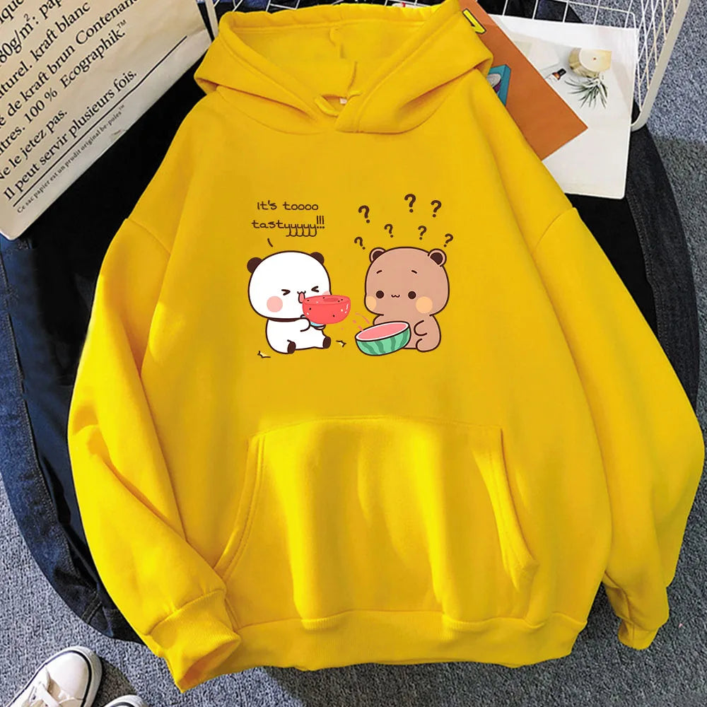 kawaiies-softtoys-plushies-kawaii-plush-Bears eating Watermelon Unisex Hoodie Apparel Yellow XXXL 