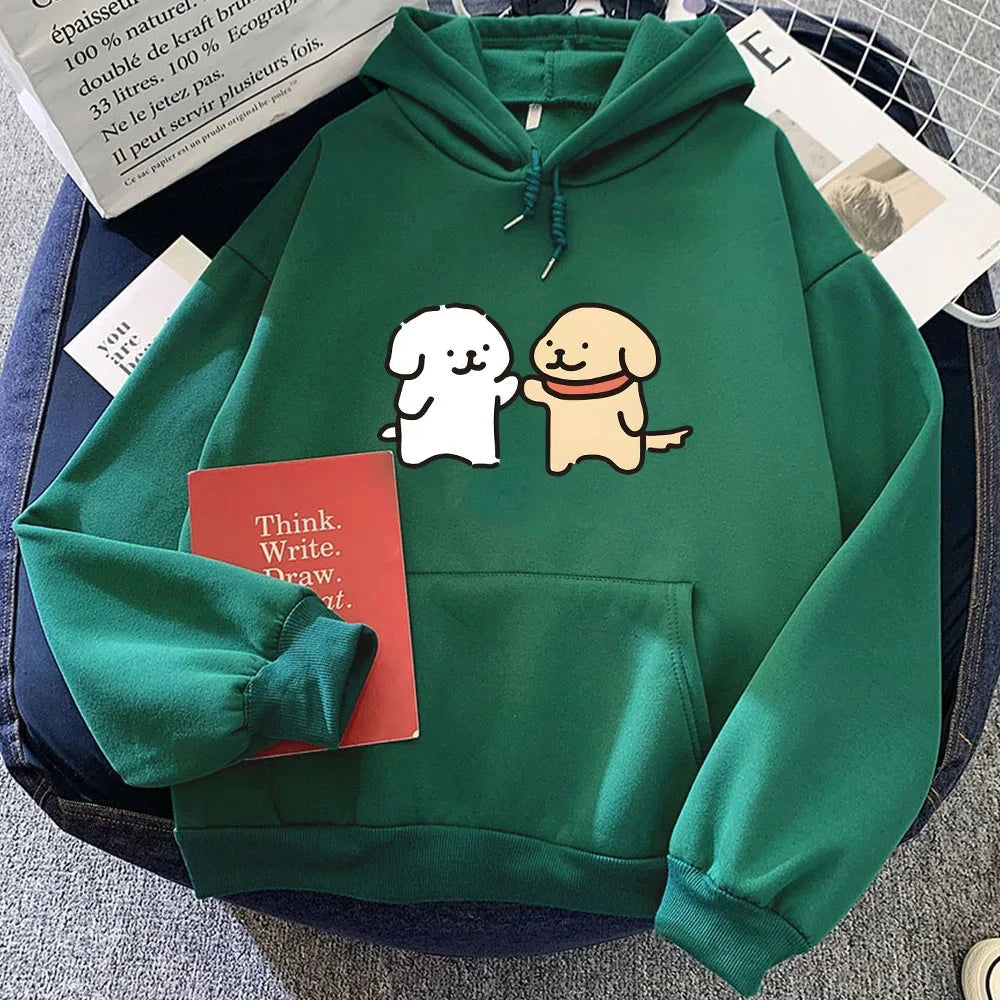 kawaiies-softtoys-plushies-kawaii-plush-Best Dog Buddies Unisex Hoodie Apparel Dark Green XS 