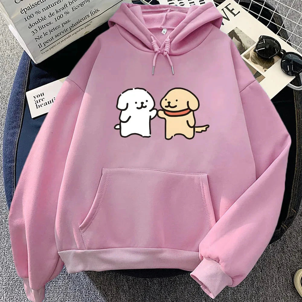 kawaiies-softtoys-plushies-kawaii-plush-Best Dog Buddies Unisex Hoodie Apparel Pink XS 