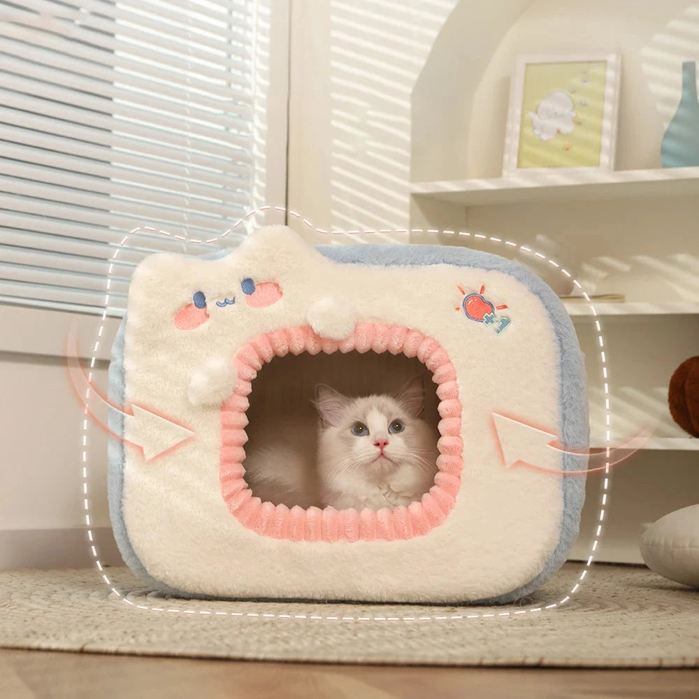 kawaiies-softtoys-plushies-kawaii-plush-Blue Green Television Pet Bed House Pet Beds 