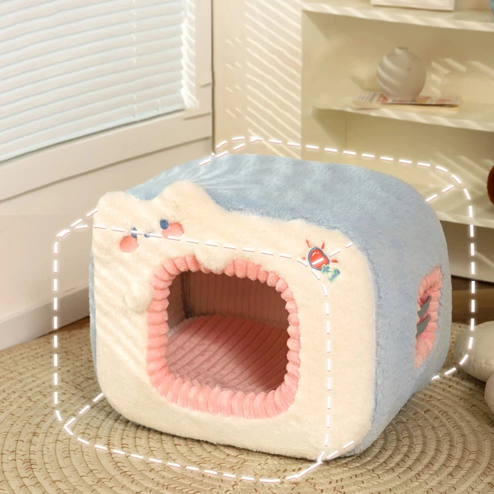 kawaiies-softtoys-plushies-kawaii-plush-Blue Green Television Pet Bed House Pet Beds 