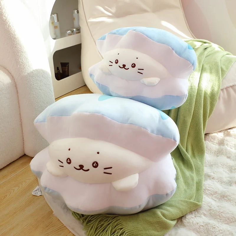 kawaiies-softtoys-plushies-kawaii-plush-Blue Oyster White Seal Plushie Soft toy 