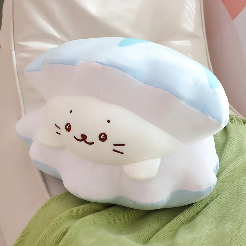 kawaiies-softtoys-plushies-kawaii-plush-Blue Oyster White Seal Plushie Soft toy 