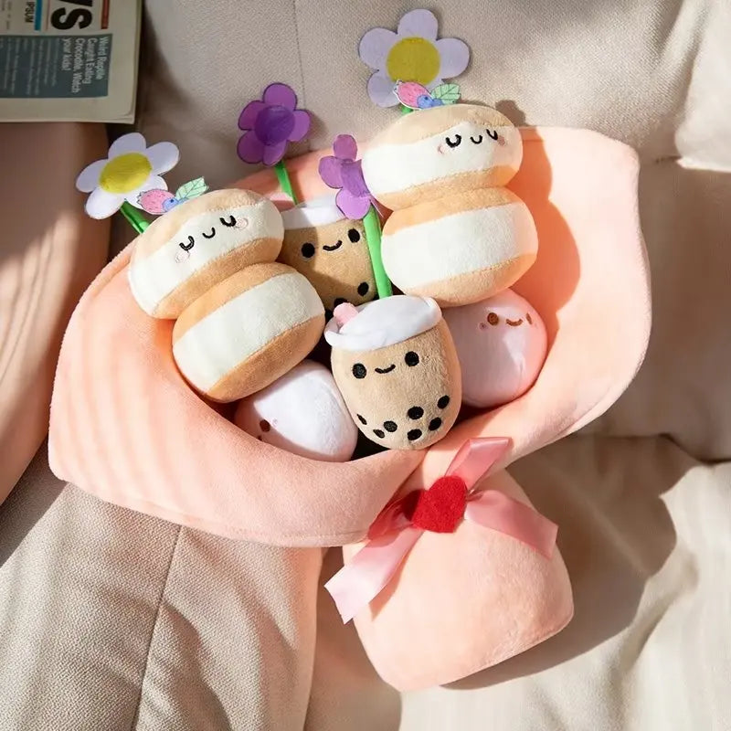 kawaiies-softtoys-plushies-kawaii-plush-Boba Bubble Tea Flower Bouquet Plushie Soft toy 