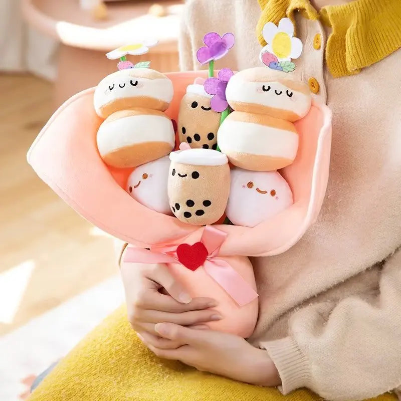 kawaiies-softtoys-plushies-kawaii-plush-Boba Bubble Tea Flower Bouquet Plushie Soft toy 