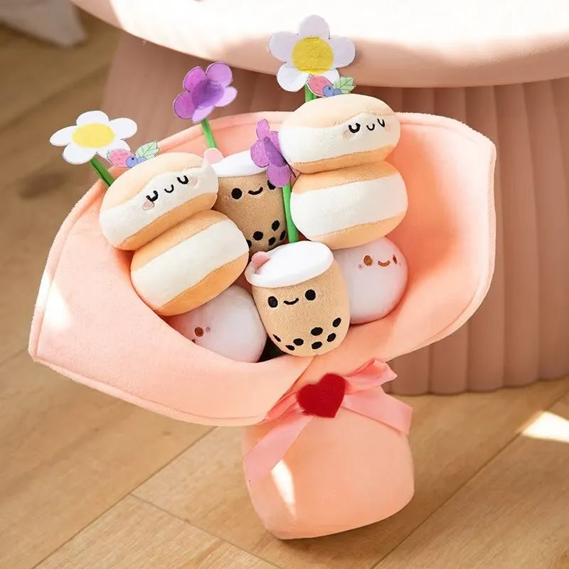 kawaiies-softtoys-plushies-kawaii-plush-Boba Bubble Tea Flower Bouquet Plushie Soft toy 