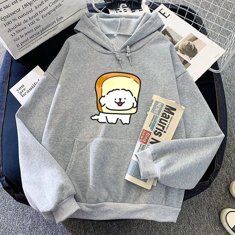 kawaiies-softtoys-plushies-kawaii-plush-Bread Luckie the Dog Unisex Hoodie Apparel Gray XS 