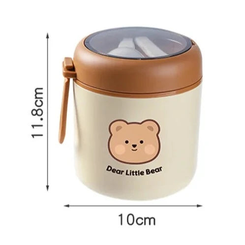 kawaiies-softtoys-plushies-kawaii-plush-Brown Bear Lunch Bag and Stainless Steel Thermal Bento Box Home Decor 