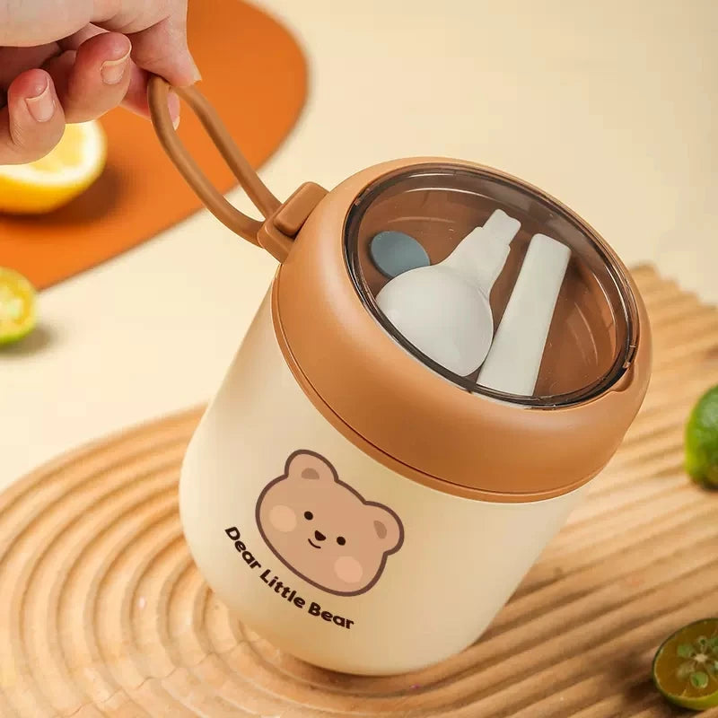 kawaiies-softtoys-plushies-kawaii-plush-Brown Bear Lunch Bag and Stainless Steel Thermal Bento Box Home Decor 