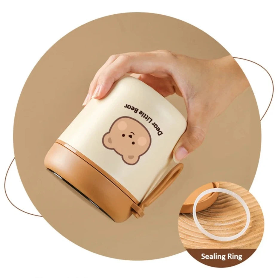 kawaiies-softtoys-plushies-kawaii-plush-Brown Bear Lunch Bag and Stainless Steel Thermal Bento Box Home Decor 