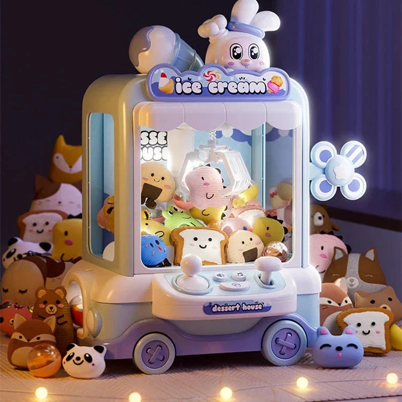 kawaiies-softtoys-plushies-kawaii-plush-Bunny Ice Cream Blue Pink Cart Mini Claw Machine Toys 