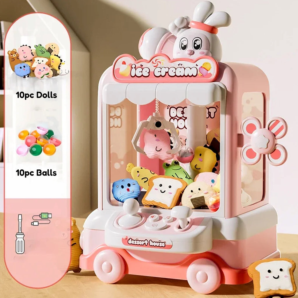 kawaiies-softtoys-plushies-kawaii-plush-Bunny Ice Cream Blue Pink Cart Mini Claw Machine Toys Pink 