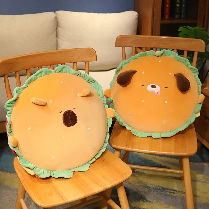 kawaiies-softtoys-plushies-kawaii-plush-Capybara & Dog Hamburger Plushie Pillow Soft toy 