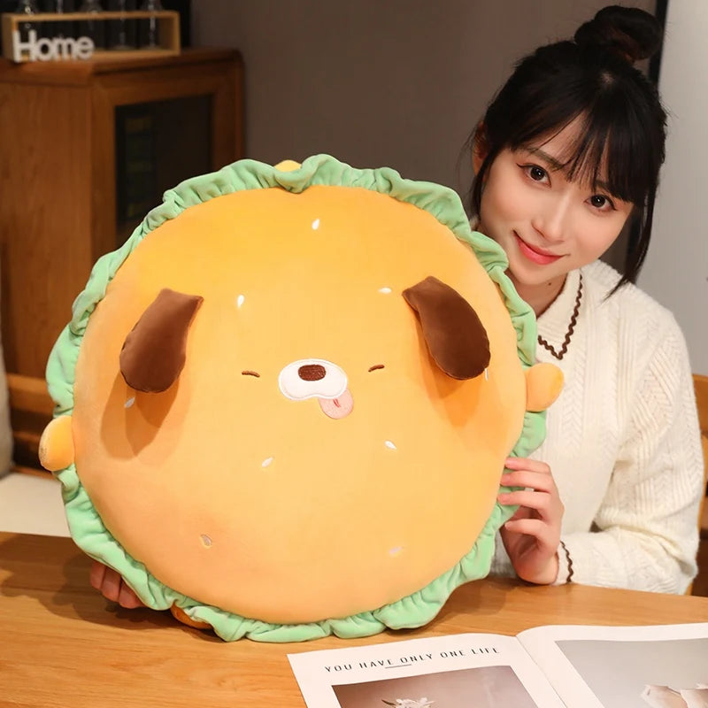 kawaiies-softtoys-plushies-kawaii-plush-Capybara & Dog Hamburger Plushie Pillow Soft toy 