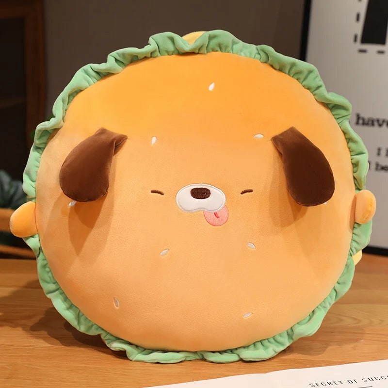 kawaiies-softtoys-plushies-kawaii-plush-Capybara & Dog Hamburger Plushie Pillow Soft toy Cheeky Dog 