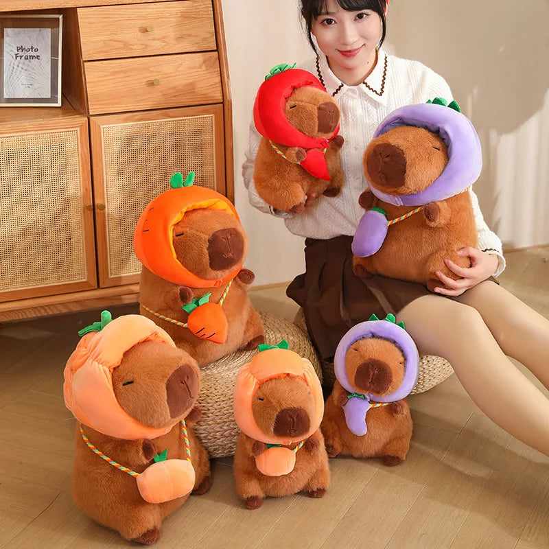 kawaiies-softtoys-plushies-kawaii-plush-Capybara with Vegetable Hats Plushie Soft toy 