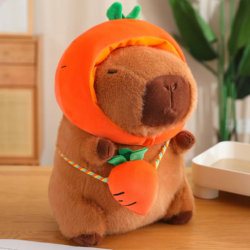 kawaiies-softtoys-plushies-kawaii-plush-Capybara with Vegetable Hats Plushie Soft toy Carrot 40cm 