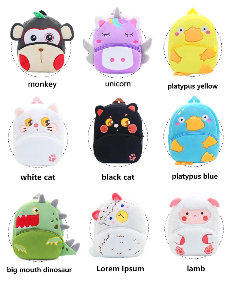 kawaiies-softtoys-plushies-kawaii-plush-Cartoon Animal Children's BackPack Collection Bags 