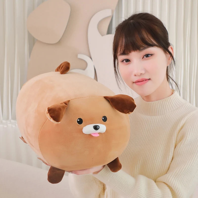 kawaiies-softtoys-plushies-kawaii-plush-Cheerful White Brown Dog Plushies Soft toy Brown 14in / 35cm 