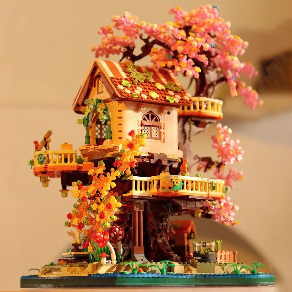 kawaiies-softtoys-plushies-kawaii-plush-Cherry Blossom Tree House Spring & Summer 2-in-1 Micro Building Set Build it 