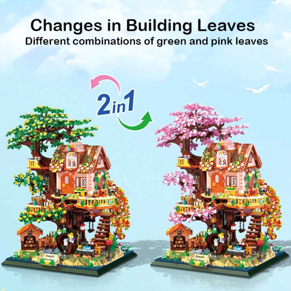 kawaiies-softtoys-plushies-kawaii-plush-Cherry Blossom Tree House Spring & Summer 2-in-1 Micro Building Set Build it 