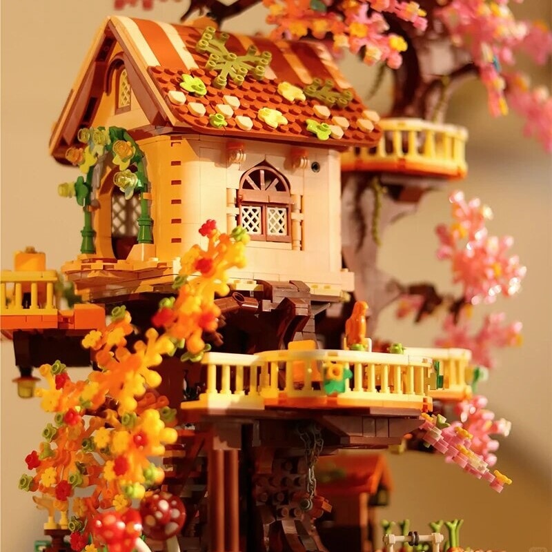 kawaiies-softtoys-plushies-kawaii-plush-Cherry Blossom Tree House Spring & Summer 2-in-1 Micro Building Set Build it 