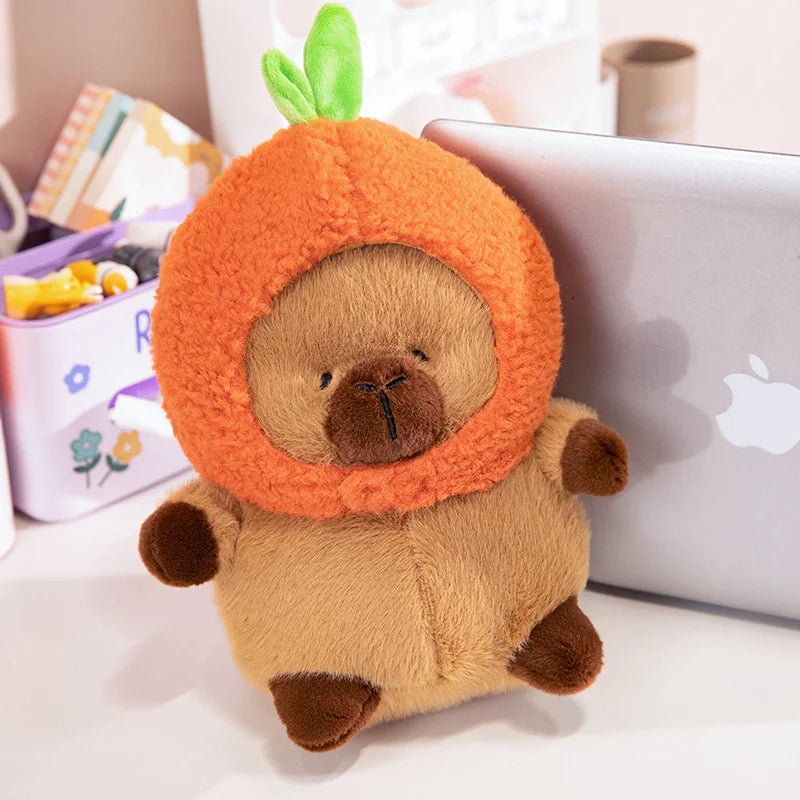 kawaiies-softtoys-plushies-kawaii-plush-Chubby Capybara Plushie With Hat Soft toy Orange Hat 8in / 20cm 