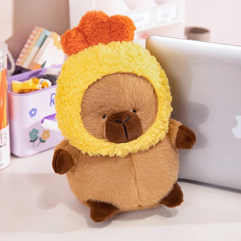 kawaiies-softtoys-plushies-kawaii-plush-Chubby Capybara Plushie With Hat Soft toy Shrimp Hat 8in / 20cm 