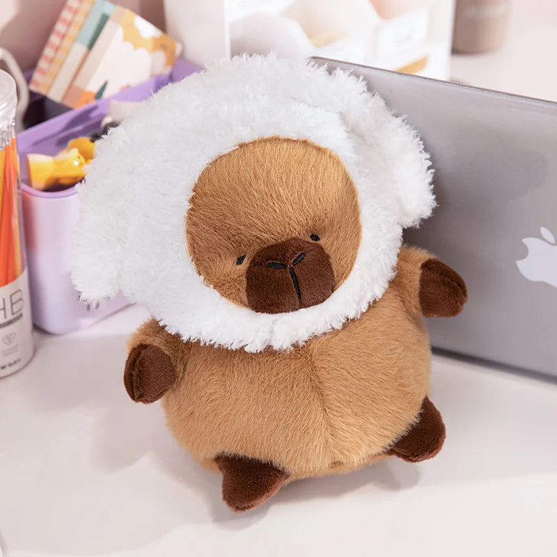 kawaiies-softtoys-plushies-kawaii-plush-Chubby Capybara Plushie With Hat Soft toy Squid Hat 8in / 20cm 