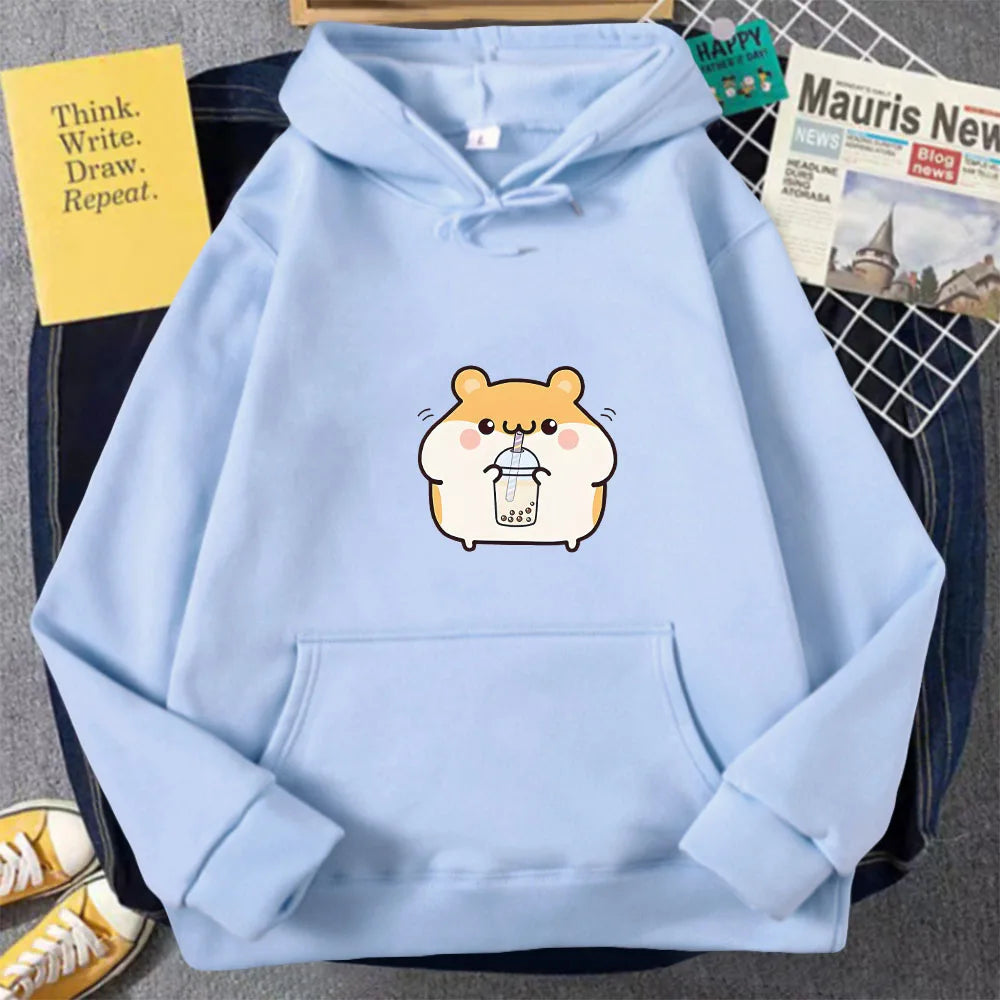 kawaiies-softtoys-plushies-kawaii-plush-Chubby Hamster Drinking Bubble Tea Unisex Hoodie Apparel Light Blue XXL 