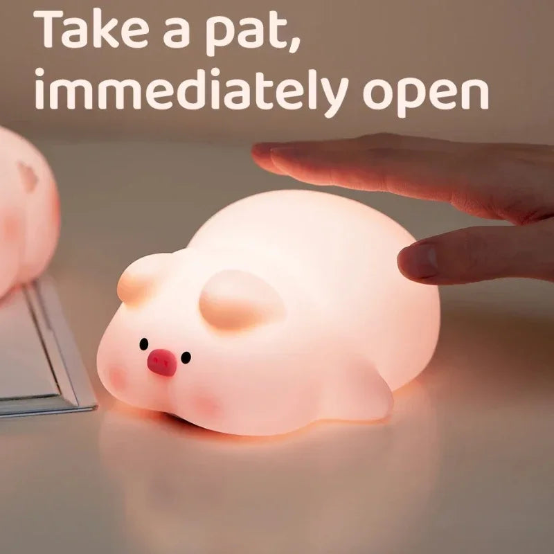 kawaiies-softtoys-plushies-kawaii-plush-Chubby Pink Piggy LED Night Light Home Decor 