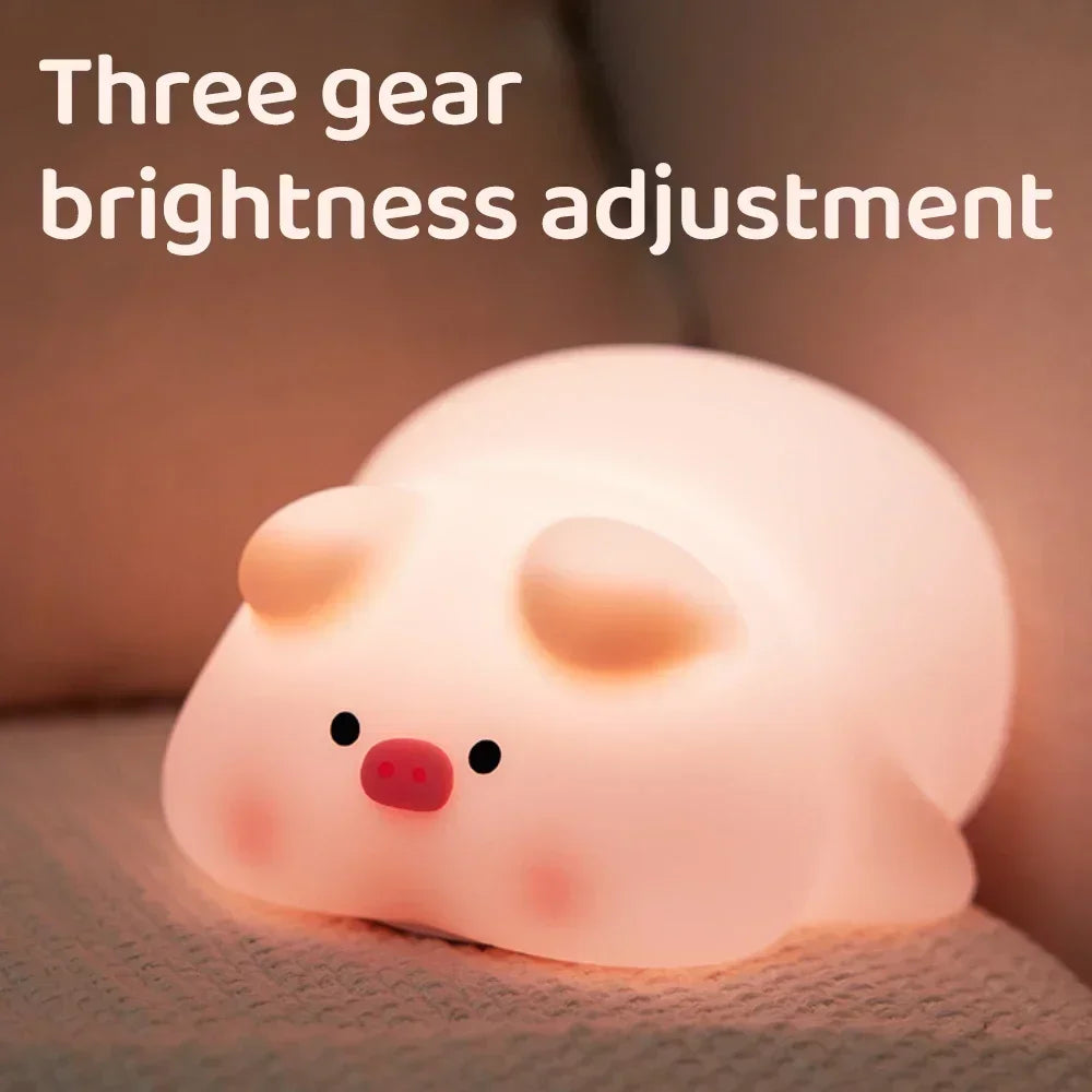 kawaiies-softtoys-plushies-kawaii-plush-Chubby Pink Piggy LED Night Light Home Decor 