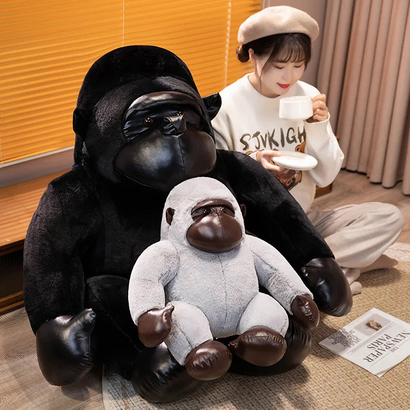 kawaiies-softtoys-plushies-kawaii-plush-Chunky Black Silver Gorilla Ape Plushies Soft toy 