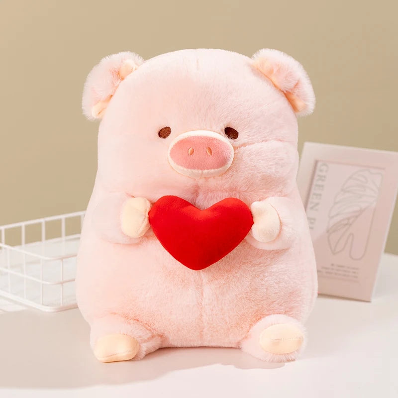 kawaiies-softtoys-plushies-kawaii-plush-Chunky Love Heart Piggy Plushie Soft toy Holding Heart 8in / 20cm 