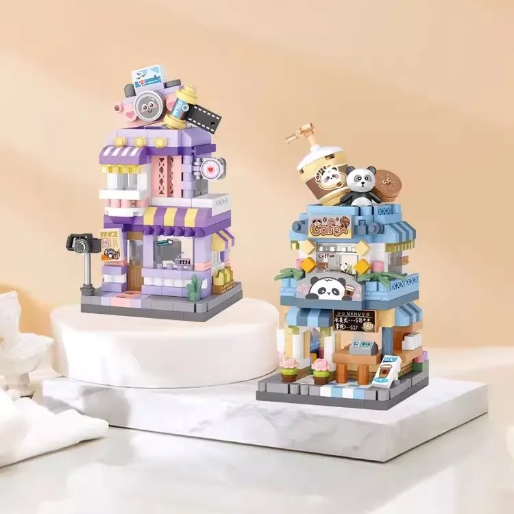 kawaiies-softtoys-plushies-kawaii-plush-City View Ice Cream Panda Cafes Flower Camera Shops Micro Building Sets Build it 