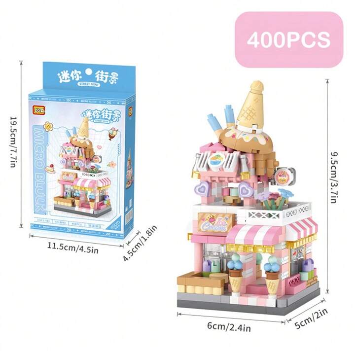 kawaiies-softtoys-plushies-kawaii-plush-City View Ice Cream Panda Cafes Flower Camera Shops Micro Building Sets Build it 