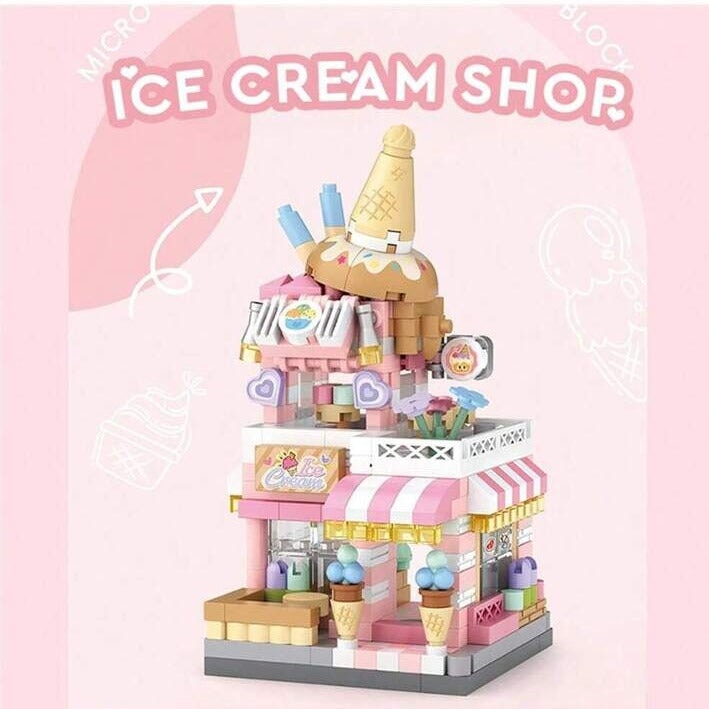 kawaiies-softtoys-plushies-kawaii-plush-City View Ice Cream Panda Cafes Flower Camera Shops Micro Building Sets Build it 